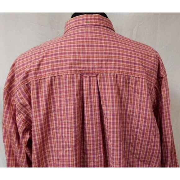 Wrangler Riata Mens XXL Red Mauve Plaid Long Sleeve Button Down Western Shirt - Picture 9 of 11